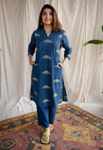 Mayra Ajrakh Cotton Hand Embroidered Kurta