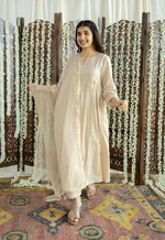 Mulmul Cotton Nude Kurta Set (Set of 3)