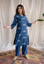 Mayra Ajrakh Cotton Hand Embroidered Kurta