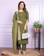 Viscos Silk Embroidered full stich Kurta Set With Dupatta