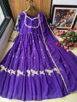 DESIGNEREMBROIDERED ANARKALI GOWN WITH DUPATTA