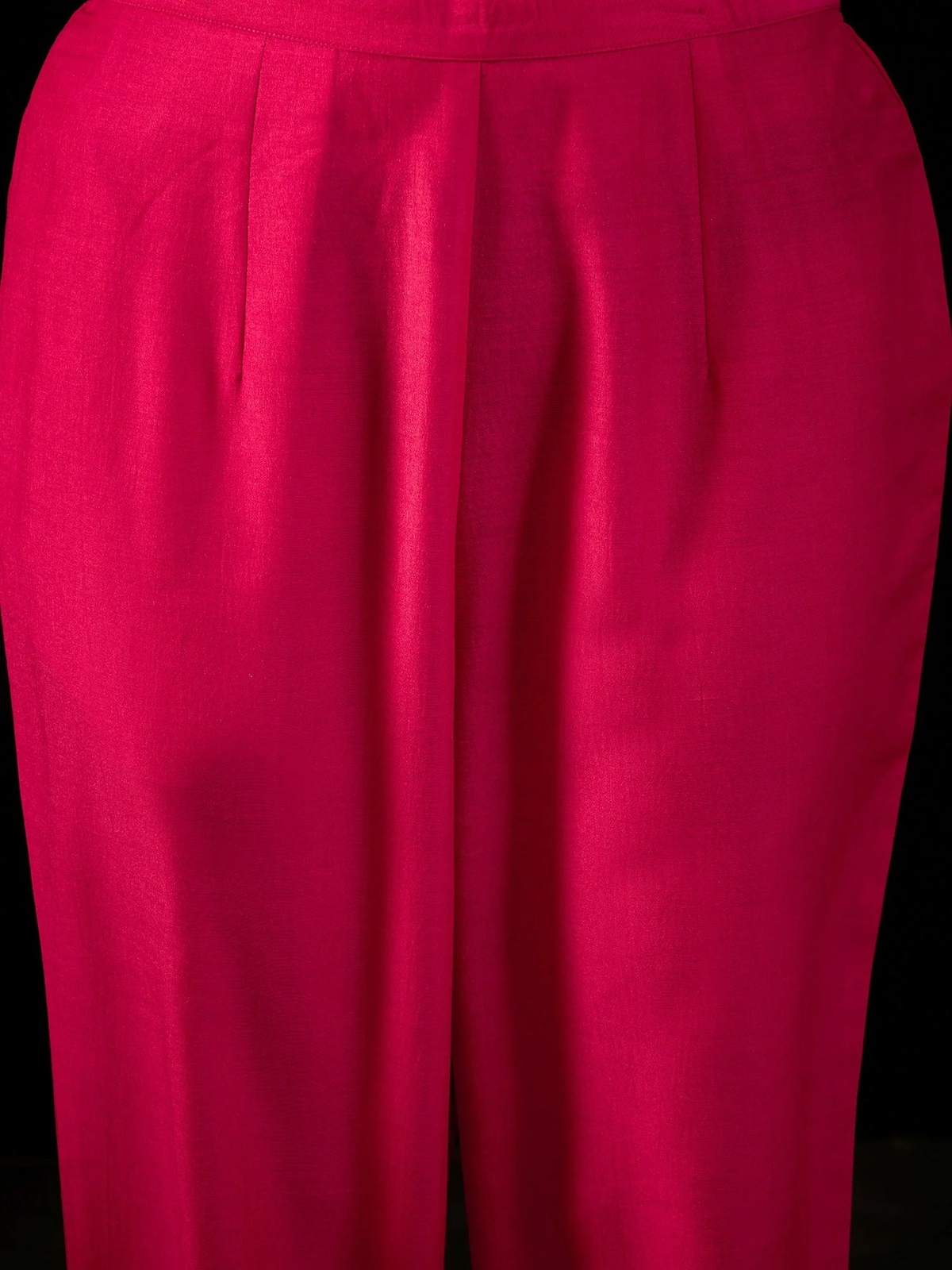 Magenta Embroidered Straight Kurta Trousers With Dupatta set