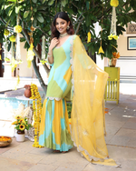 YELLOW TIE DYE GEORGETTE SUIT SET