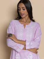 Kurta Set with Chikankari Hand Embroidery Pink