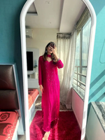 Vibrant Pink Chikankari Kurta Set