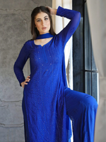 Bazaar Blue Full Sleeves Chikankari Kurta Set