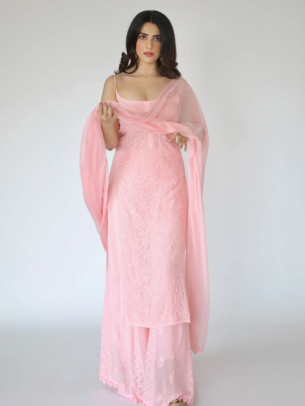 Rose Pink Strappy Kurta Set