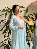 Eleanor Blue Chikankari Kurta Set