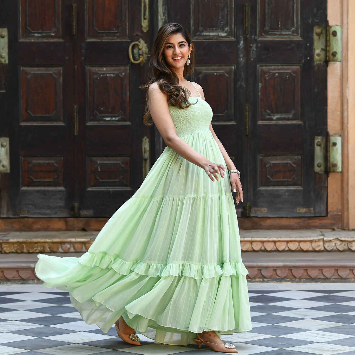 MINT GREEN SEQUIN MAXI DRESS