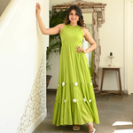 PARROT GREEN POMPOM DRESS