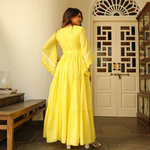 ELFIN YELLOW COMFY COTTON DRESS