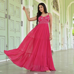 Pink georgette ethnic dress for women