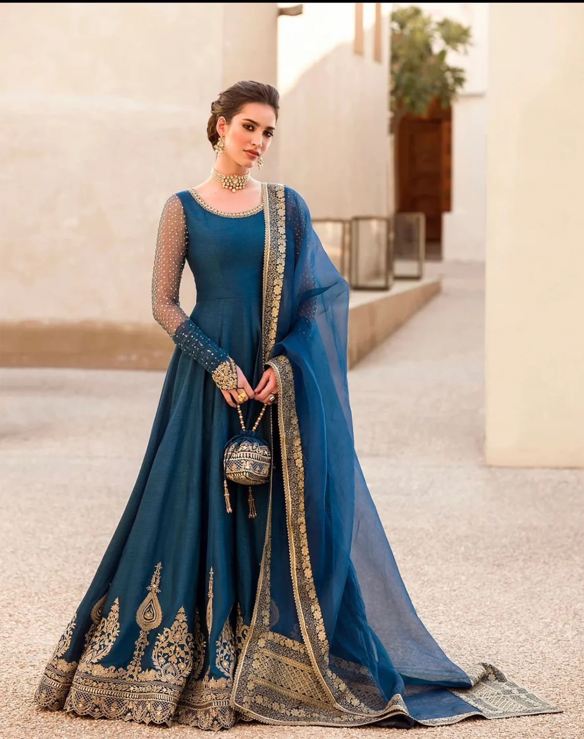 Georgette Designer Jacket Style Gown