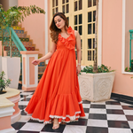 ORANGE ROSE COTTON DRESS