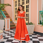 ORANGE ROSE COTTON DRESS