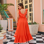 ORANGE ROSE COTTON DRESS