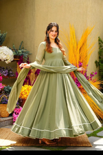 Green Georgette Gown