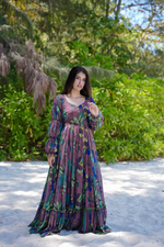 FLORAL PRINTED MULTICOLOR GOWN