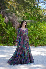 FLORAL PRINTED MULTICOLOR GOWN