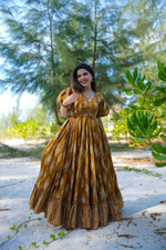 YELLOW COTTON LONG GOWN