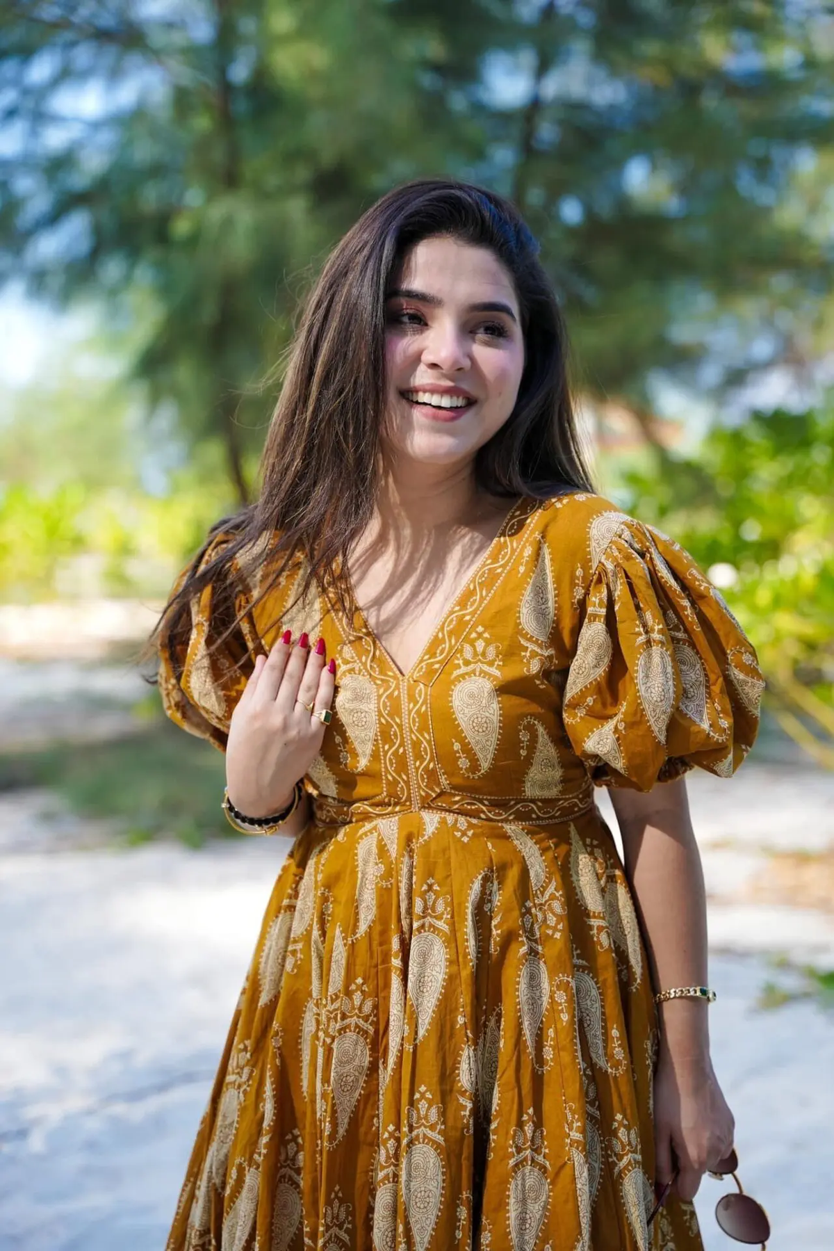 YELLOW COTTON LONG GOWN