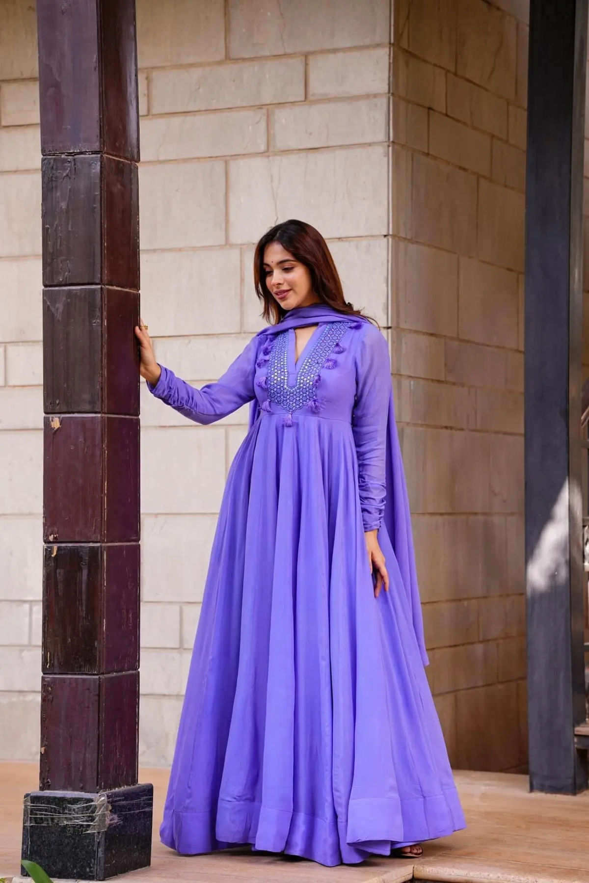 Purple Georgette Long gown