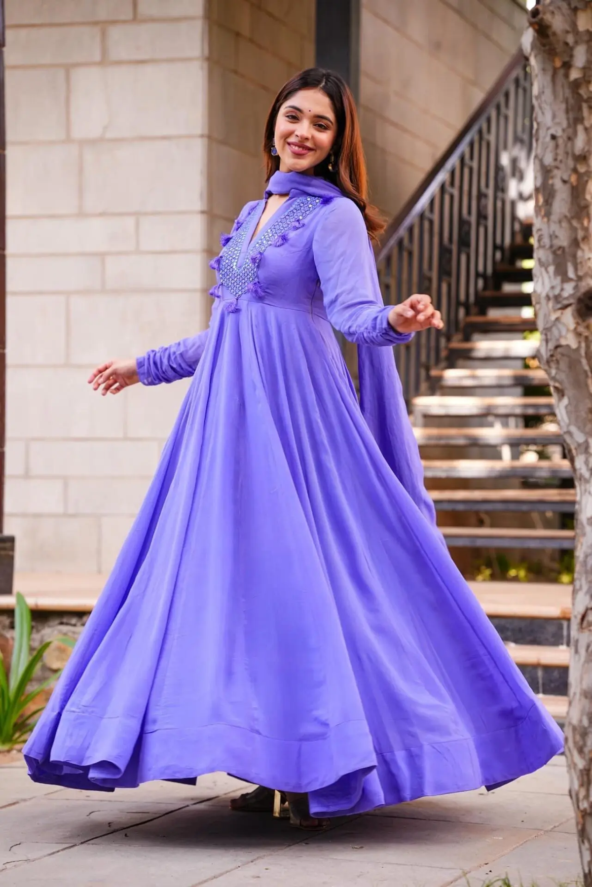 Purple Georgette Long gown