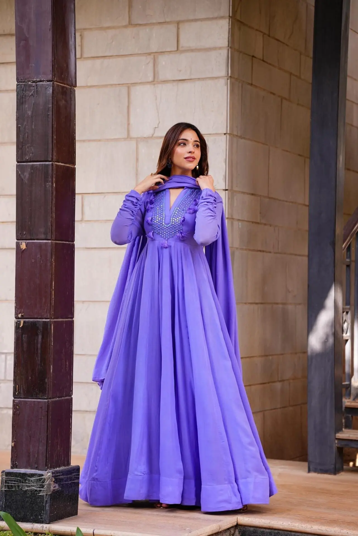 Purple Georgette Long gown