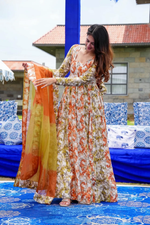 MUSLIN PRINTED LONG GOWN