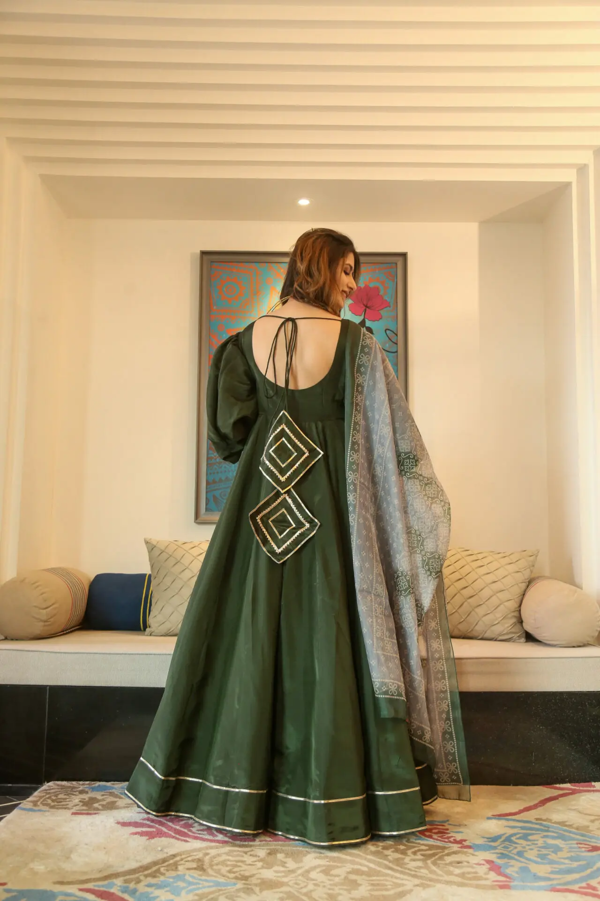 SILK MEXI GOWN WITH DUPATTA SET