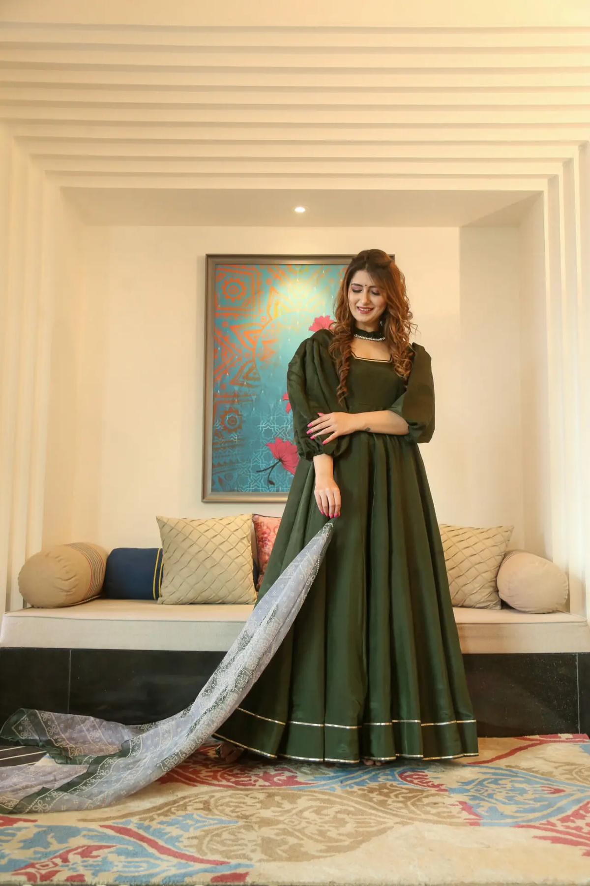 SILK MEXI GOWN WITH DUPATTA SET