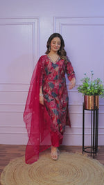 Modal Silk Printed Kurta Set With Dupatta