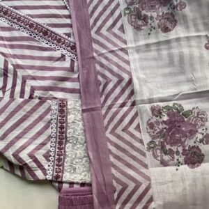 Heavy Soft Cotton Printed Dress Material with Work – Premium Fabric for Elegant Creations
