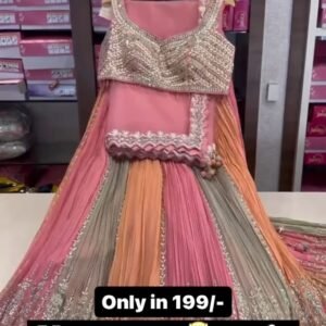Multi Color Heavy Embroidered Lehenga Choli