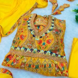Presenting New Special Party Wear Aliya Cut Dresses Dupatta With Pant