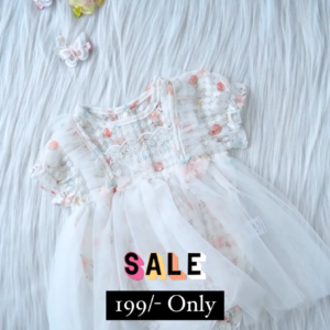 Off White Embroidered Skirt For Kids On Sale