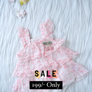Baby Pink Layered Skirt For Kids On Sale