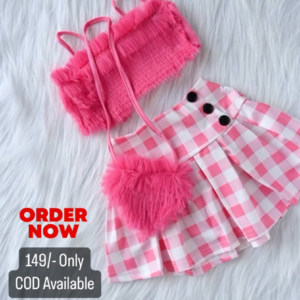 Baby Pink Color Top And Skirt For Kids On Sale