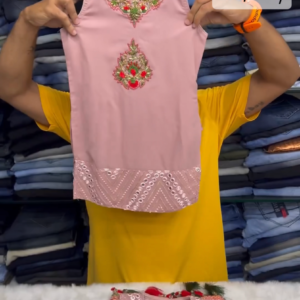 Light Pink Color Plazzo Suit For Kids On Sale