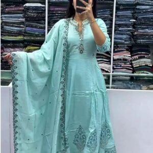 Beautiful Long Kurti And Palazzo Set Designer Indian Women’s Kurta Pajama Dress