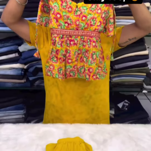 Kids Wear Yellow Color Sharara Suit