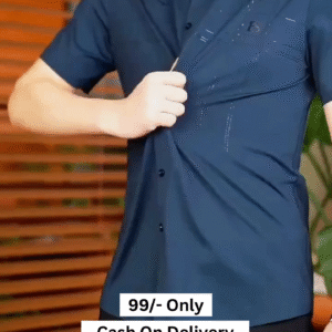 Men Blue Regular Fit Solid Half Sleeves Formal Shirt