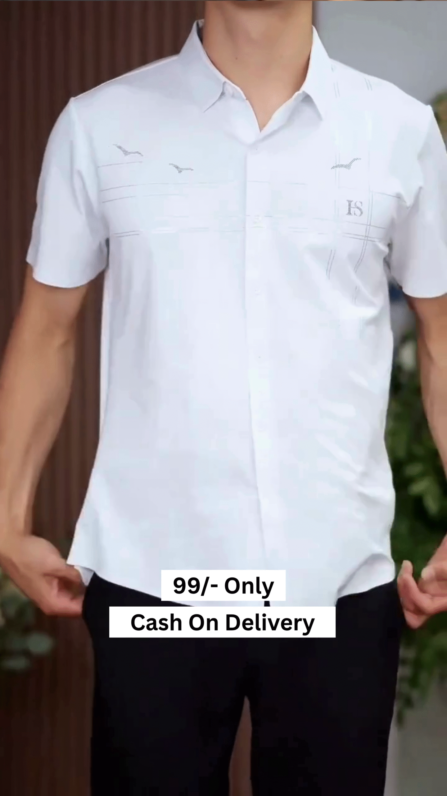 Men Blue Regular Fit Solid Half Sleeves Formal Shirt - Image 5