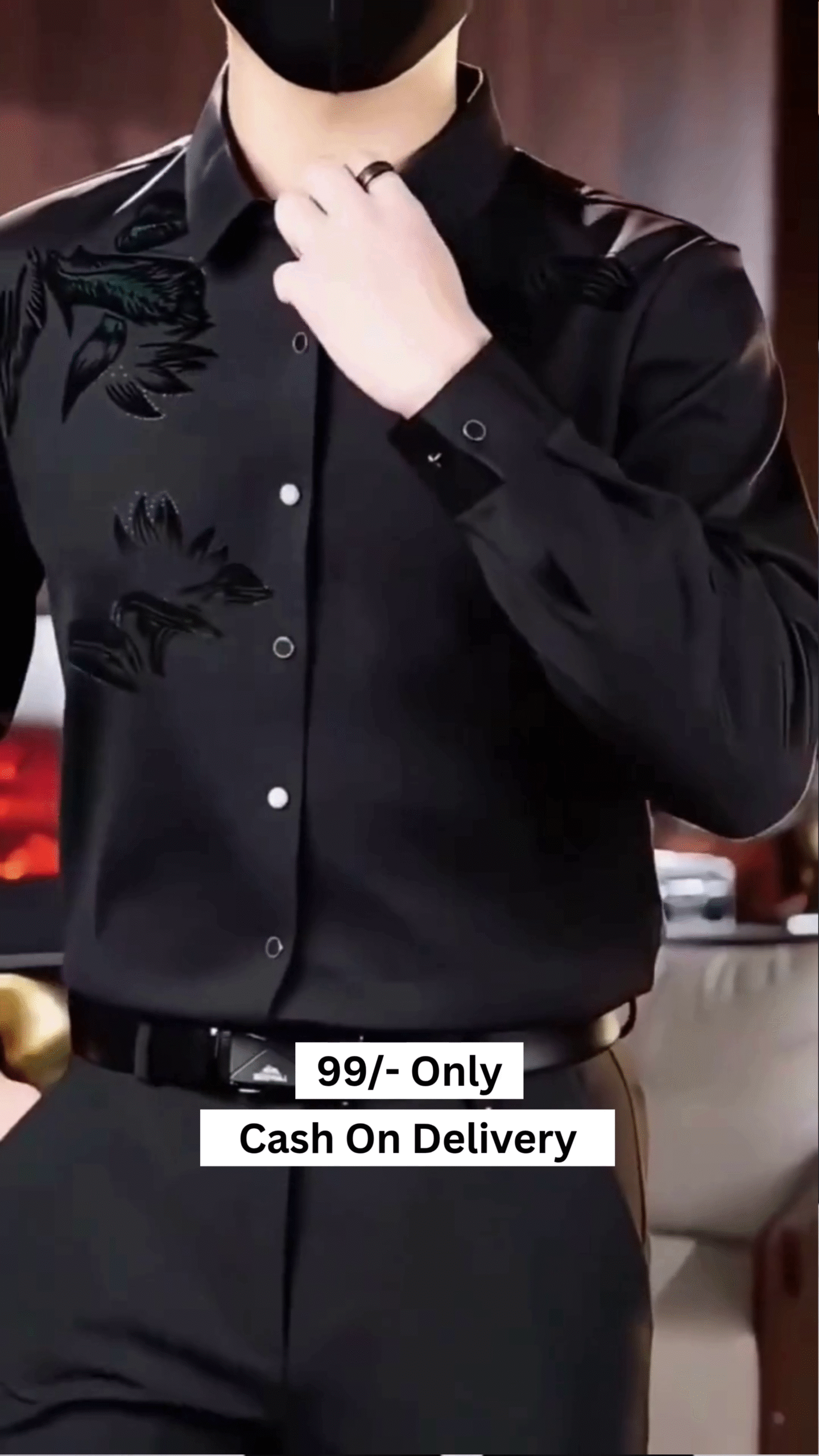 Men’s Silk Satin Shirt Floral Slim Fit Long Sleeve Dress Shirt Casual Soft Shirt