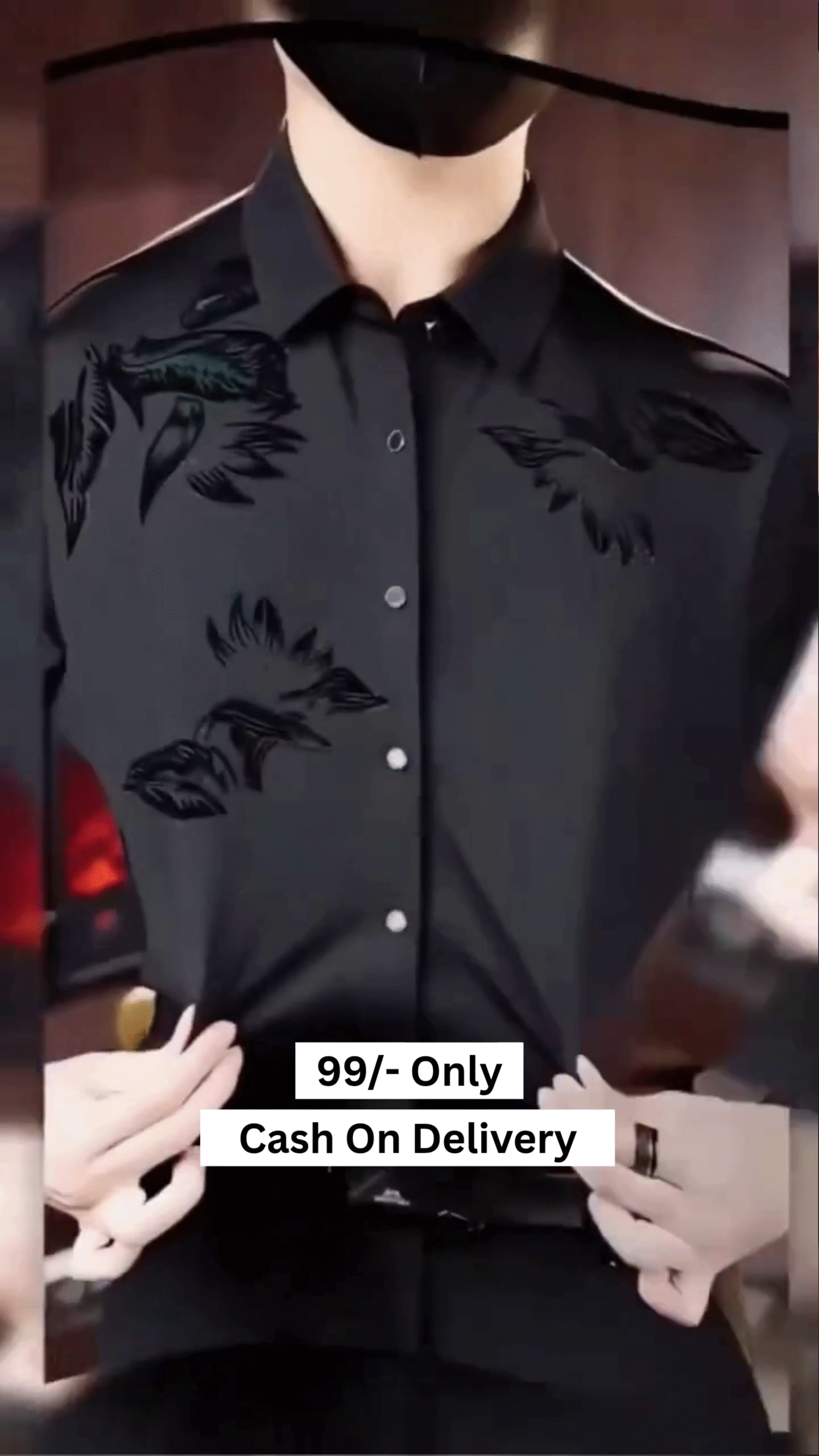 Men’s Silk Satin Shirt Floral Slim Fit Long Sleeve Dress Shirt Casual Soft Shirt - Image 3