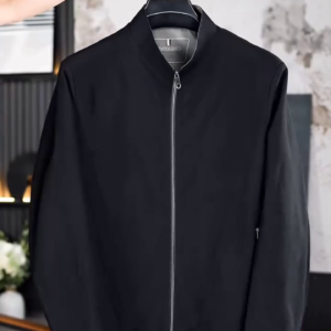 Men’s Classic Black Lightweight Bomber Jacket