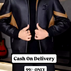 Premium Black & Tan Designer Winter Jacket for Men