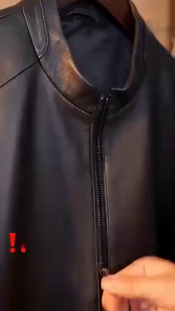 Men Solid Leather Jacket - Image 2
