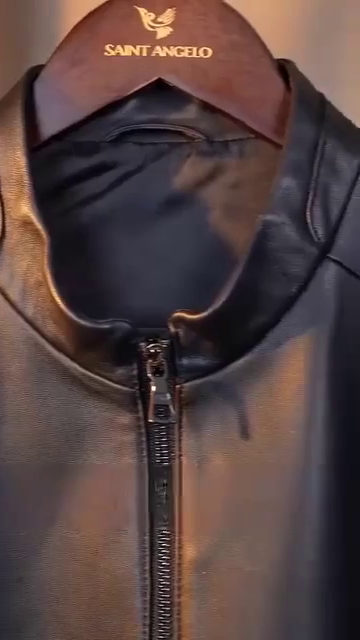 Men Solid Leather Jacket - Image 9