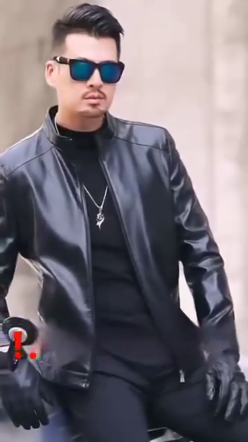 Men Solid Leather Jacket - Image 4